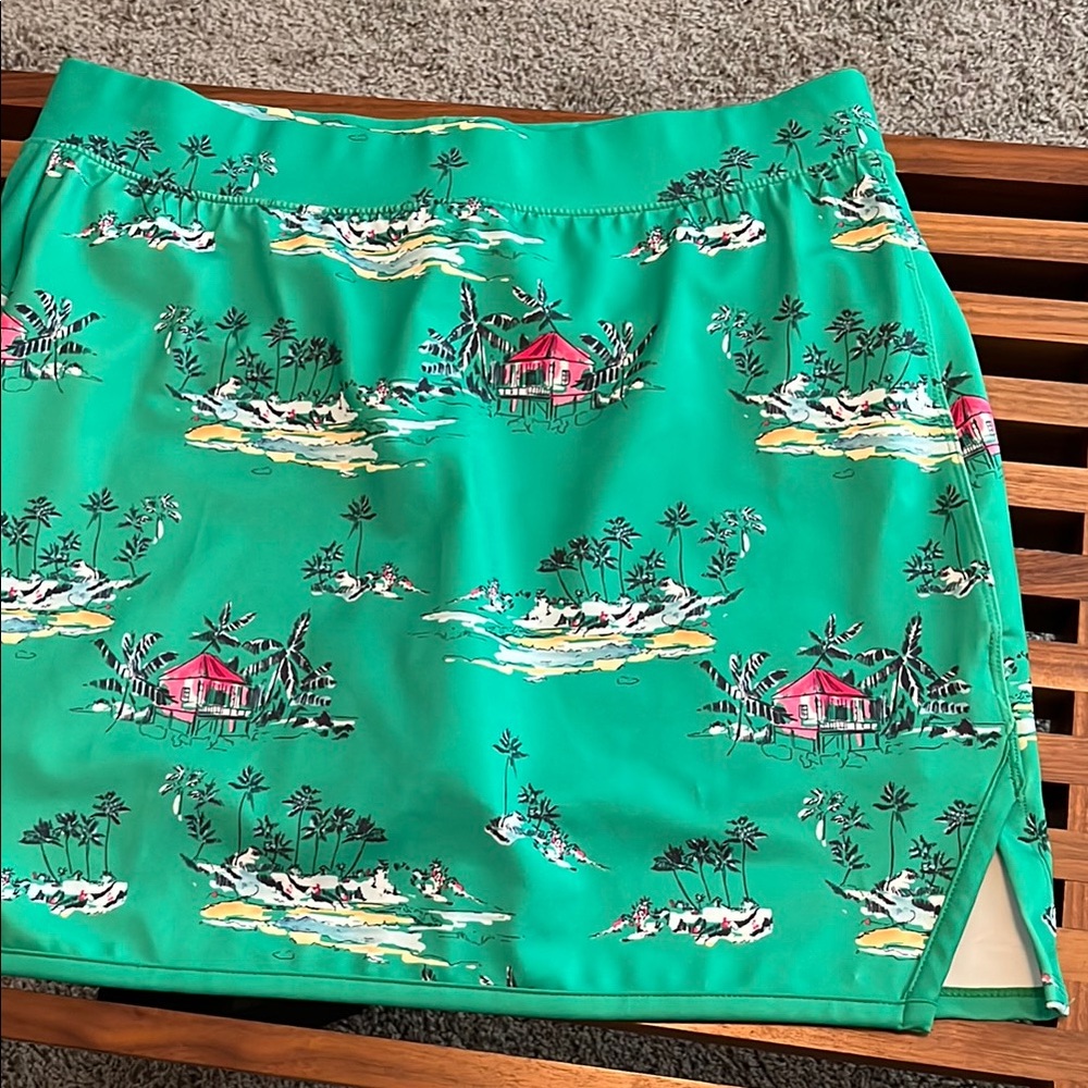 Crown & Ivy Green Tropical Knit Skort Medium
